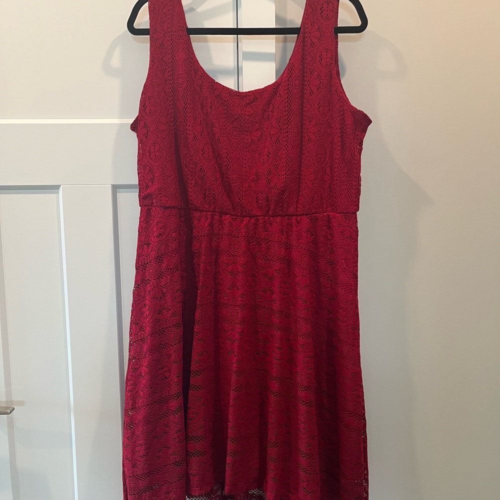 AUW Red Lace Mini Dress